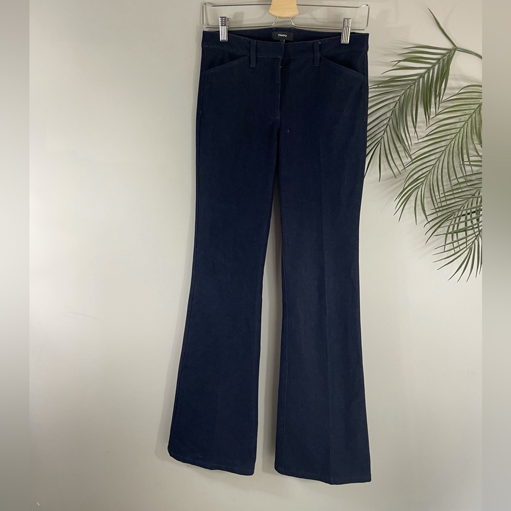 THEORY dark denim bell bottom jeans